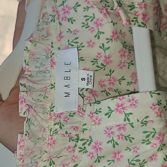 Clairita Cotton Floral Tired Flutter Sleeve Mini Dress - Picture 10 of 12